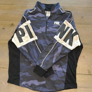 Pink size small purple camo quarter zip